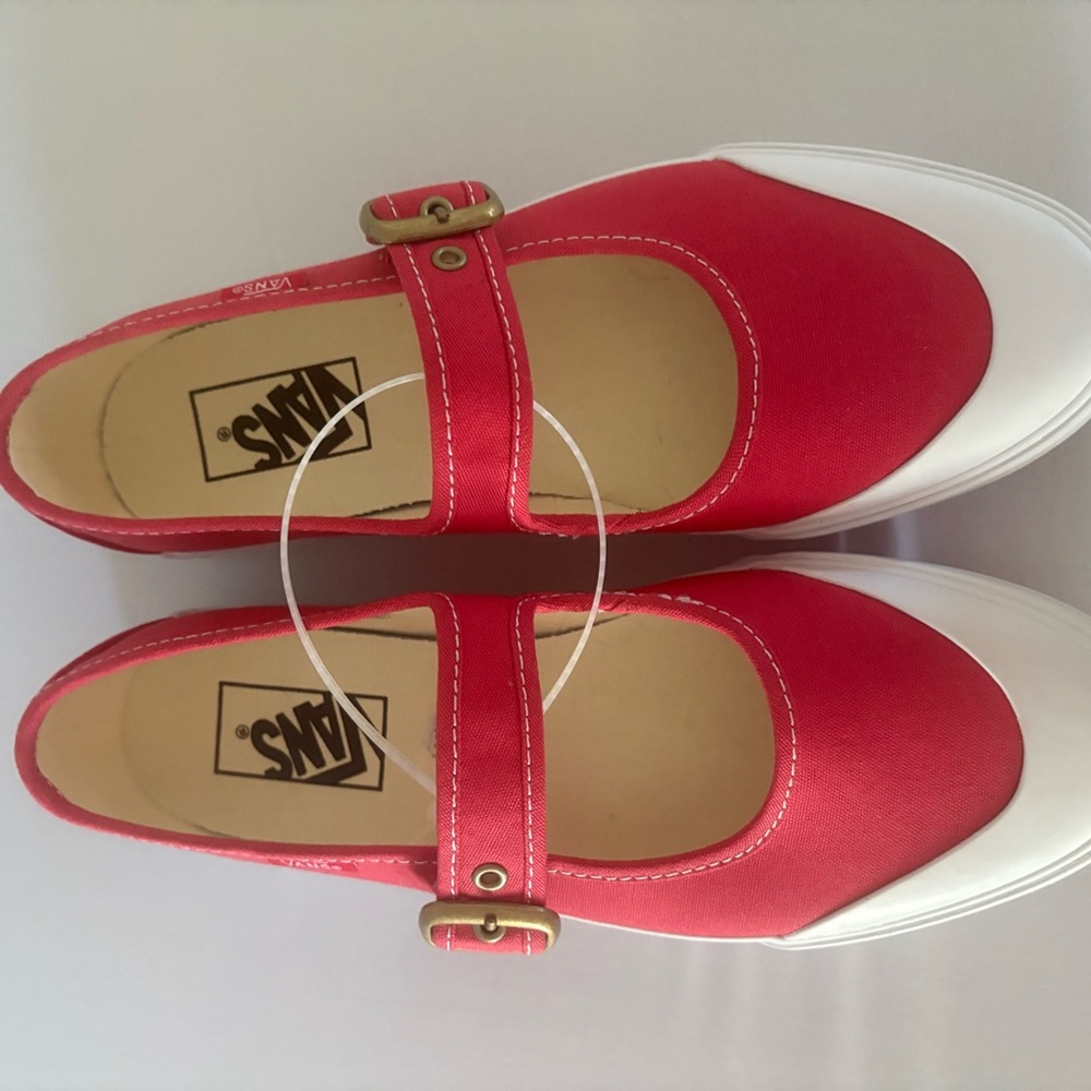 Vans Women’s Red Mary Jane Sneakers - Picture 2 of 12